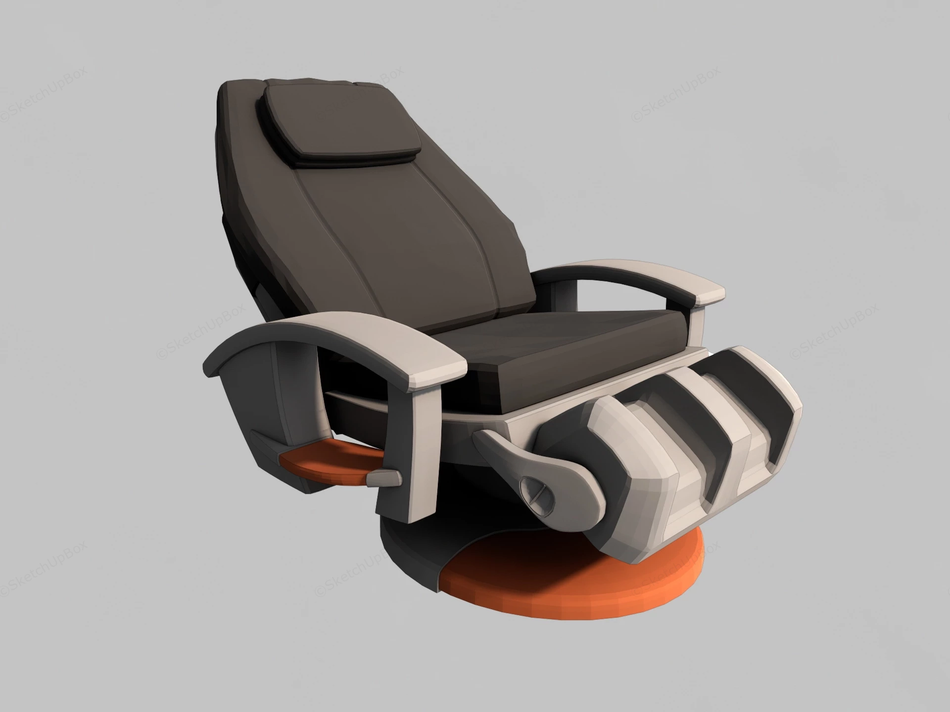 Lounge Chair With Footrest sketchup model preview - SketchupBox