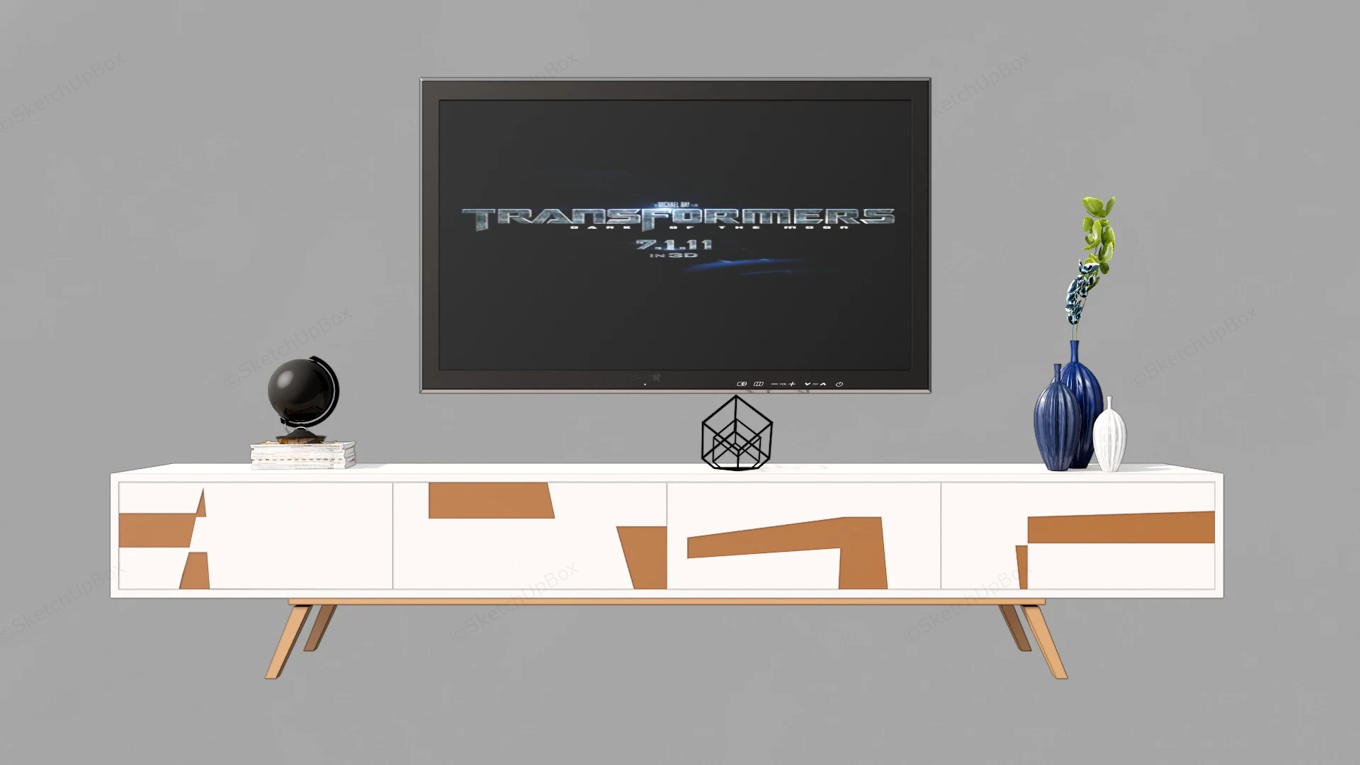 Flat Screen Tv Stand sketchup model preview - SketchupBox
