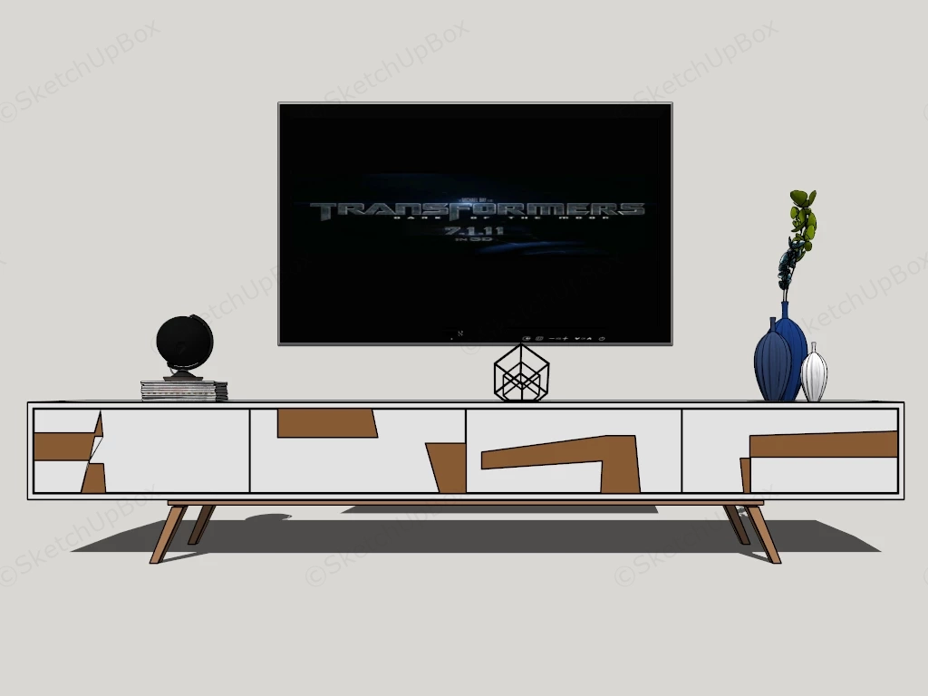 Flat Screen Tv Stand sketchup model preview - SketchupBox