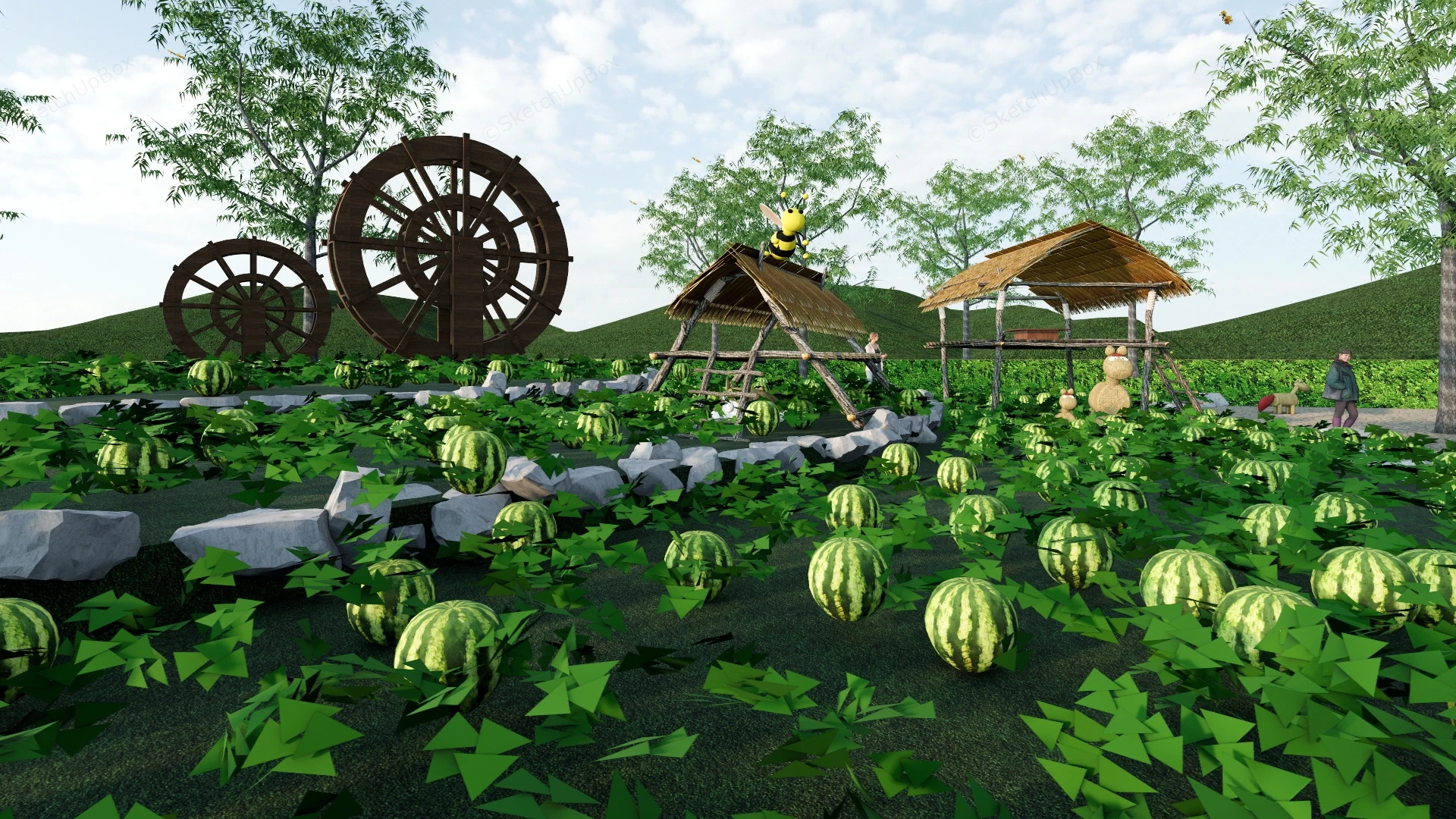 Watermelon Farm sketchup model preview - SketchupBox