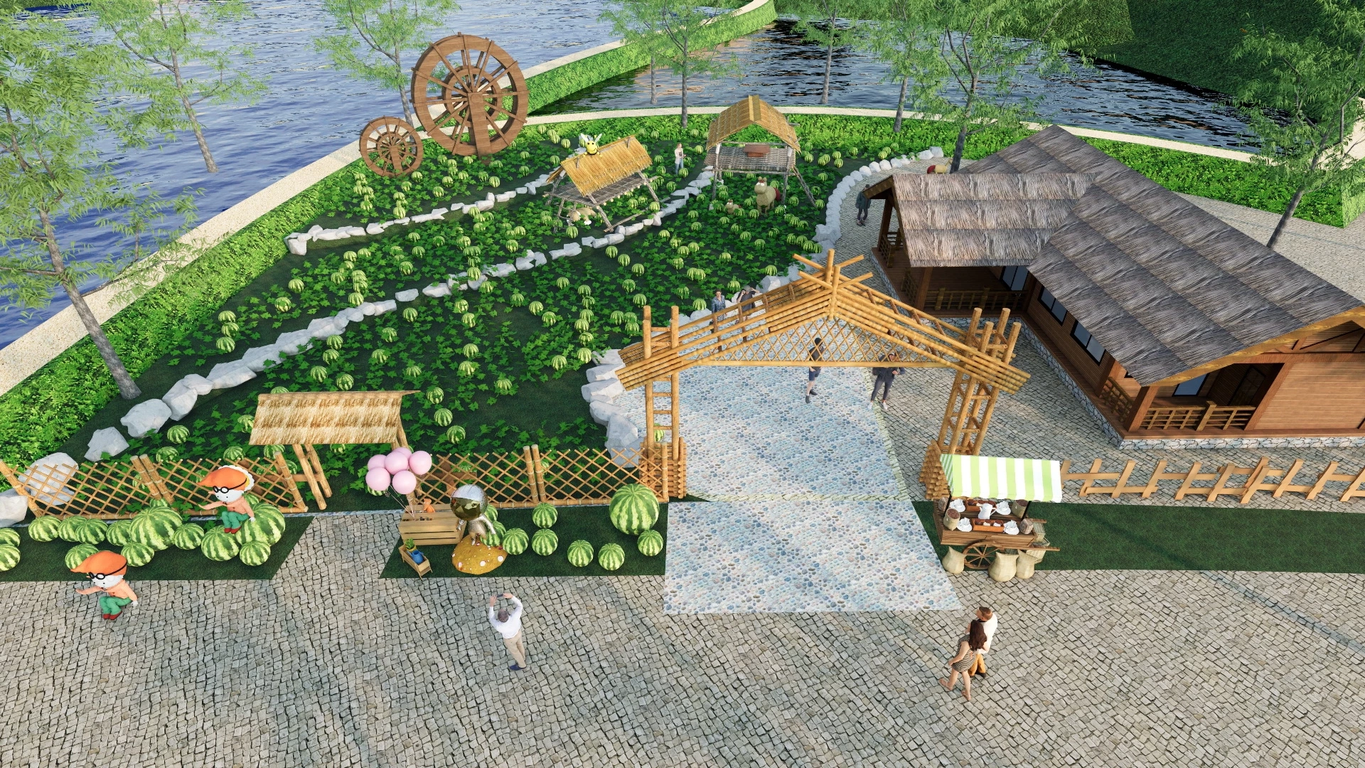 Watermelon Farm sketchup model preview - SketchupBox