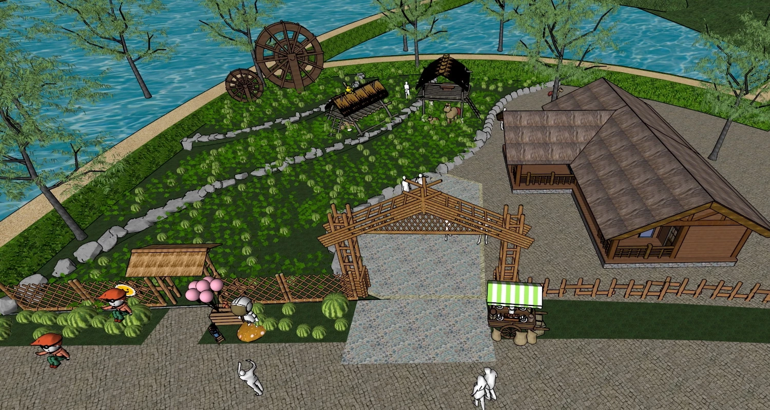 Watermelon Farm sketchup model preview - SketchupBox