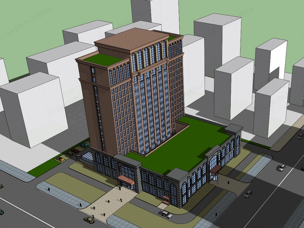 City Business Hotel sketchup model preview - SketchupBox