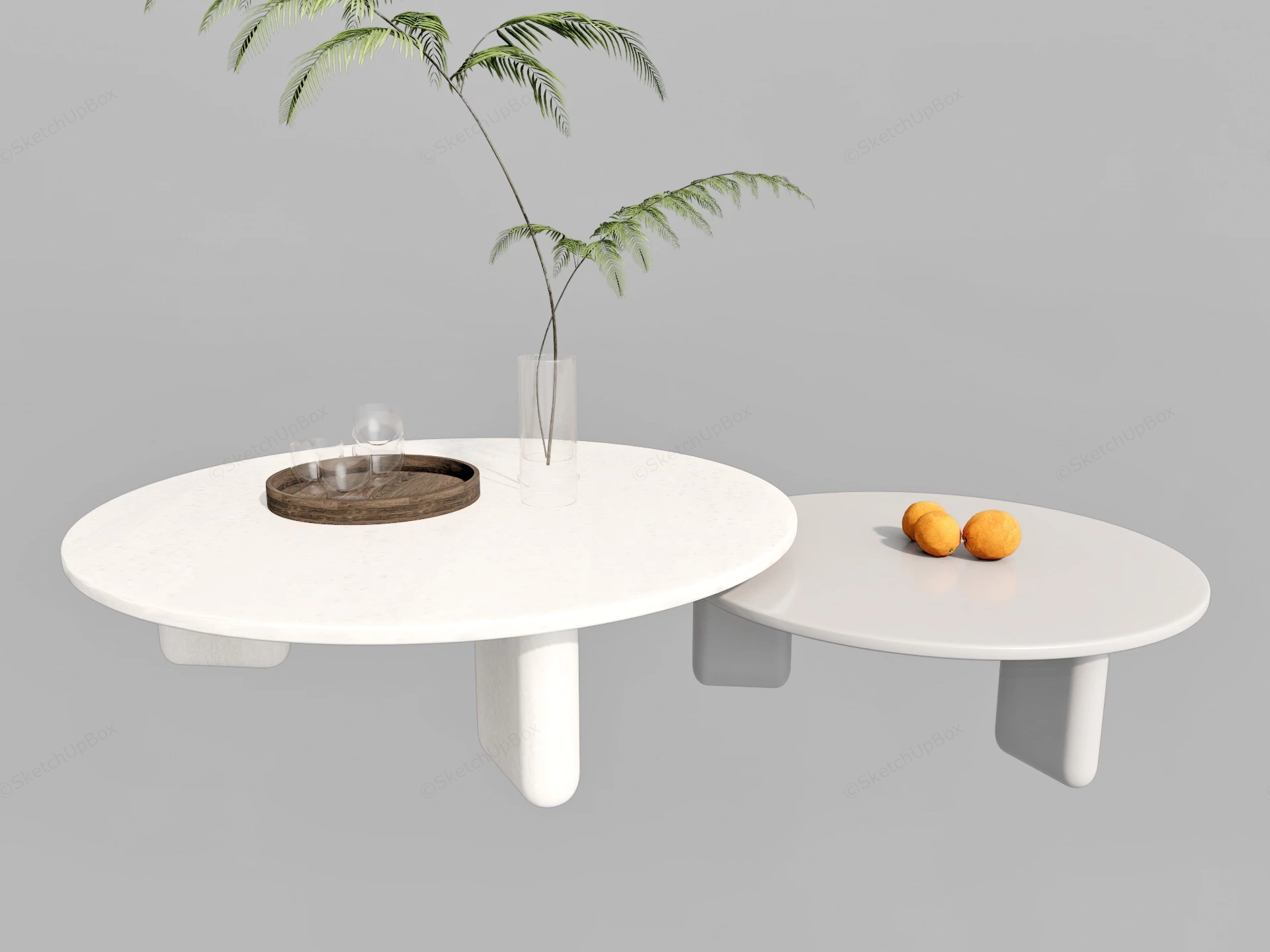 Round Nesting Coffee Table sketchup model preview - SketchupBox