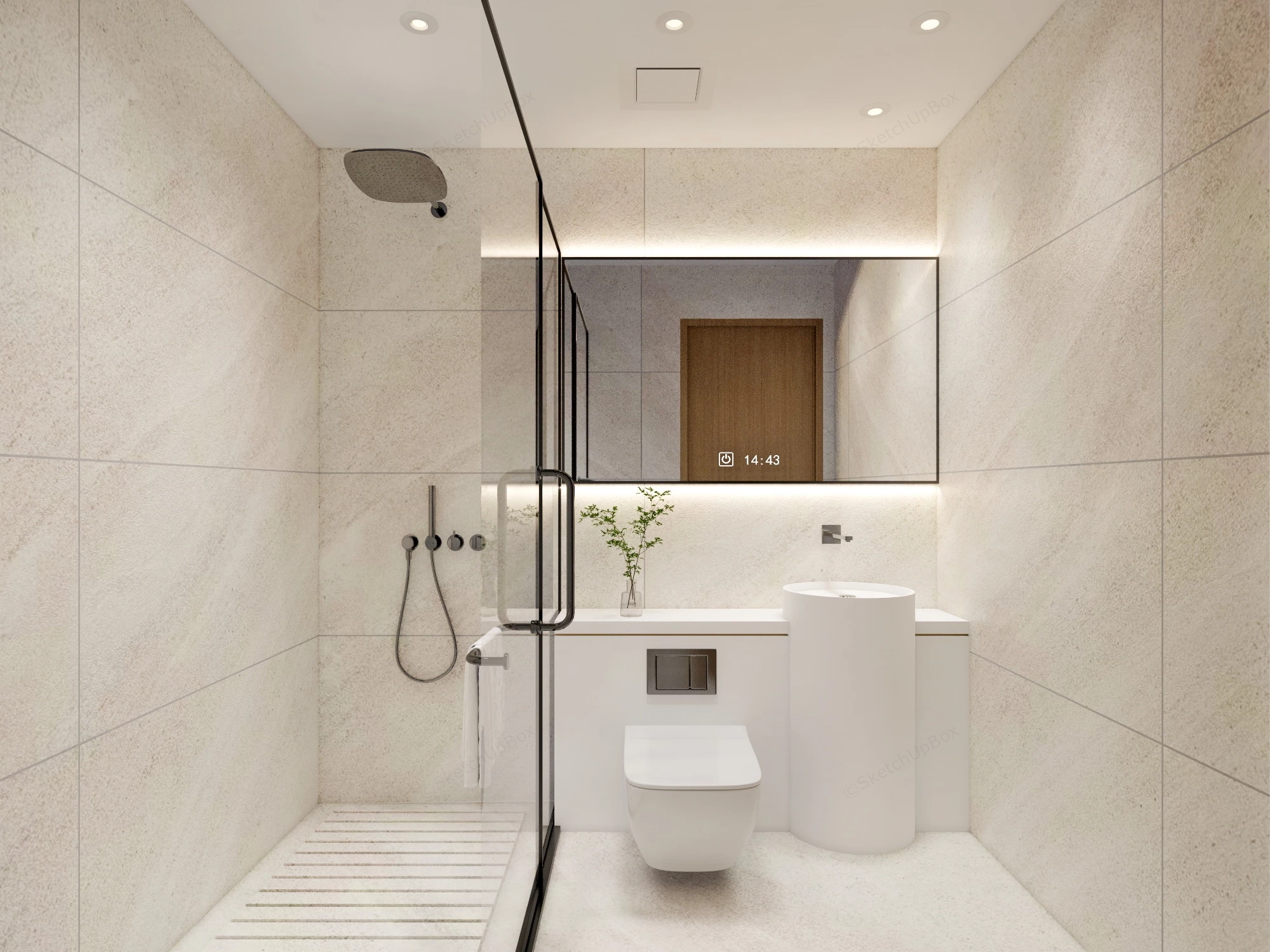 Guest Bathroom Design sketchup model preview - SketchupBox