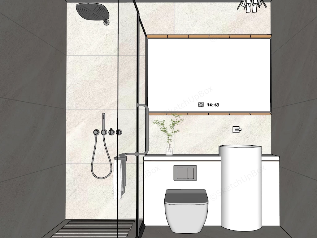 Guest Bathroom Design sketchup model preview - SketchupBox