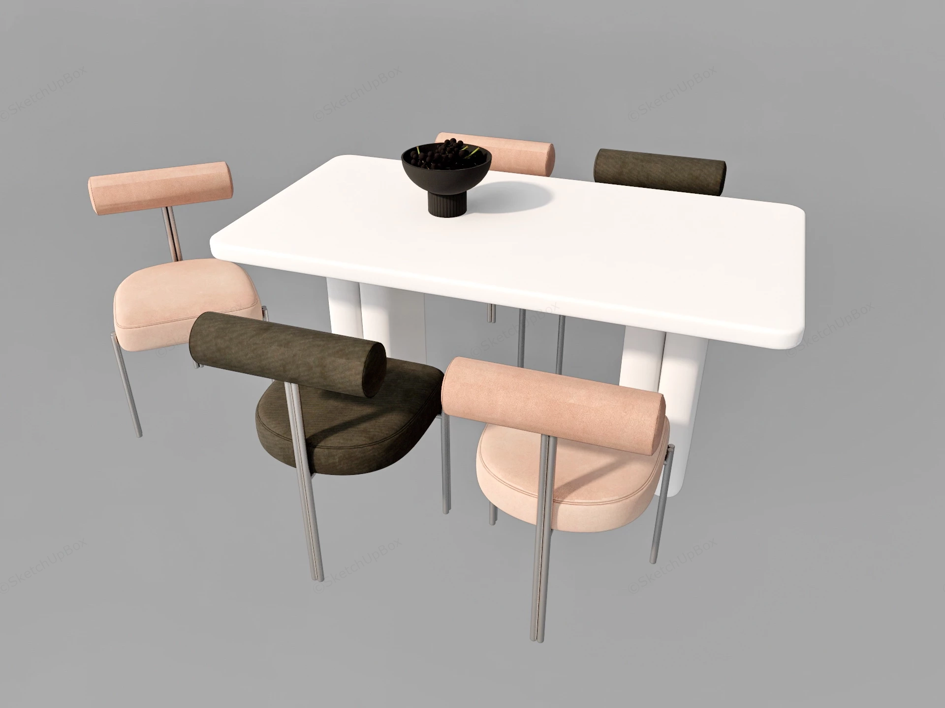 6 Piece Dining Room Set sketchup model preview - SketchupBox