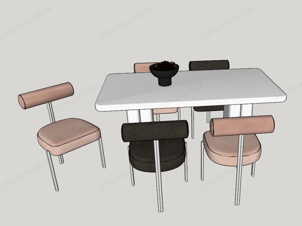 6 Piece Dining Room Set sketchup model preview - SketchupBox