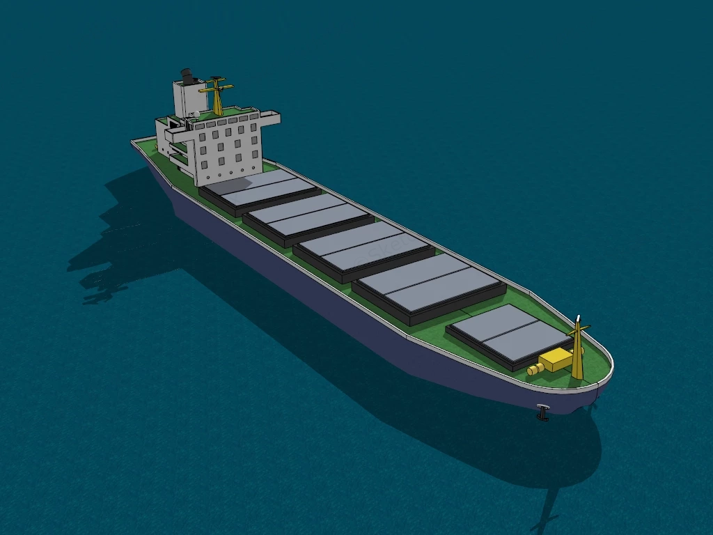 Bulk Carrier Cargo Ship sketchup model preview - SketchupBox