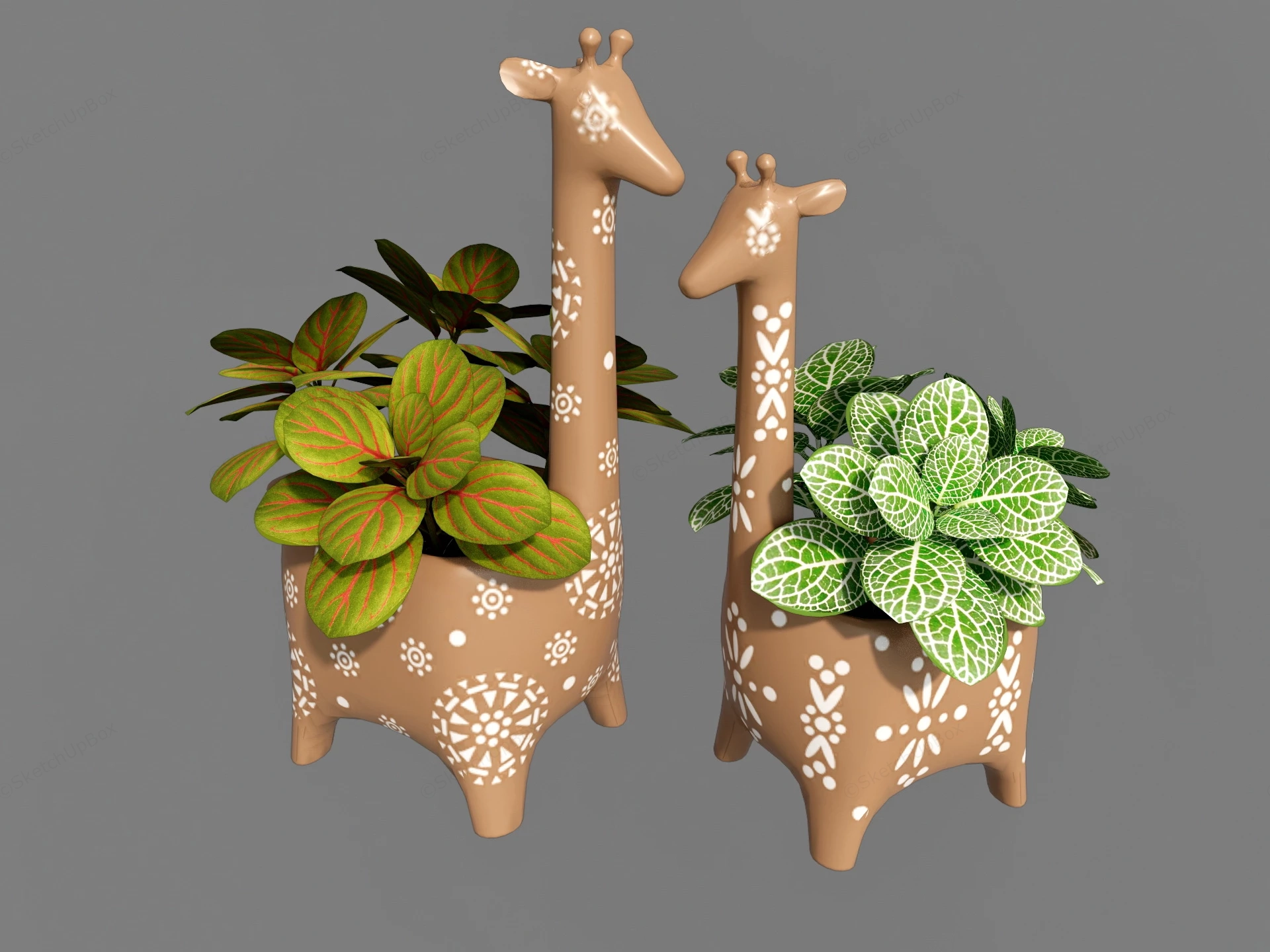 Adorable Giraffe Planters sketchup model preview - SketchupBox