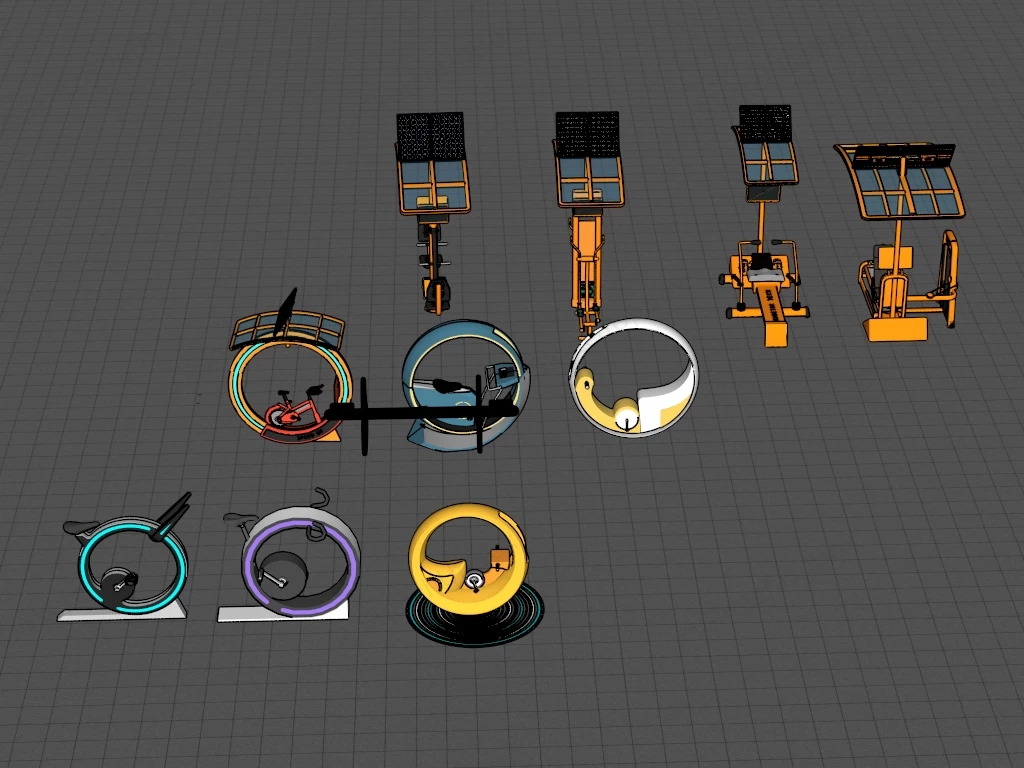 Outdoor Park Exercise Equipment sketchup model preview - SketchupBox