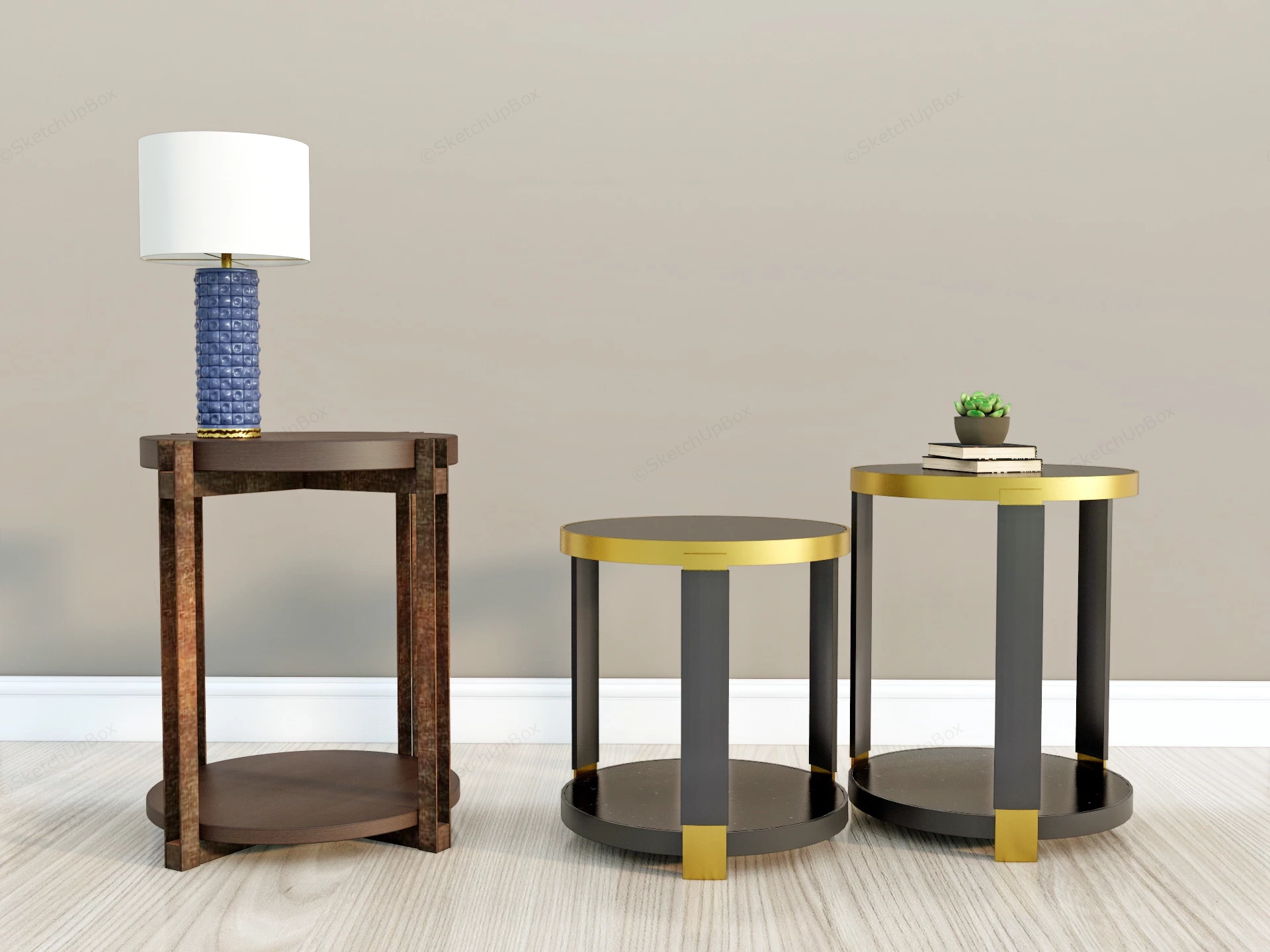 Minimalist Round Side Tables sketchup model preview - SketchupBox
