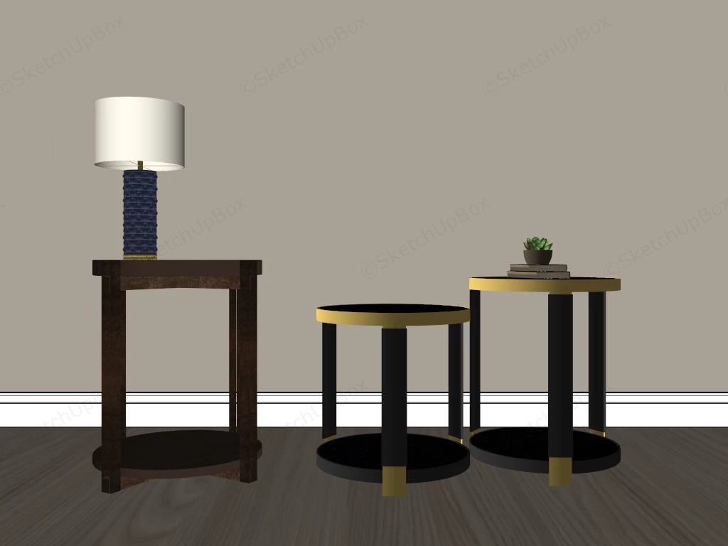 Minimalist Round Side Tables sketchup model preview - SketchupBox
