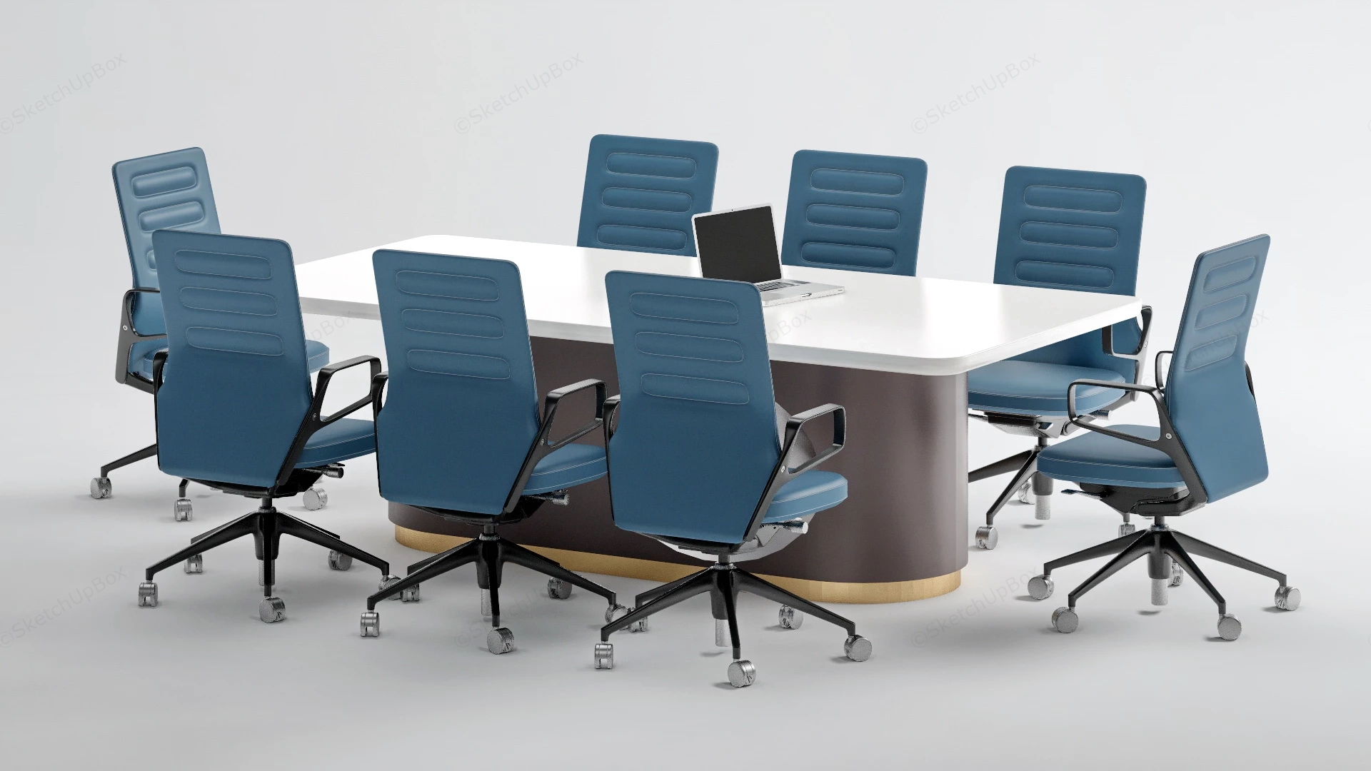 8 Person Conference Table And Chairs sketchup model preview - SketchupBox