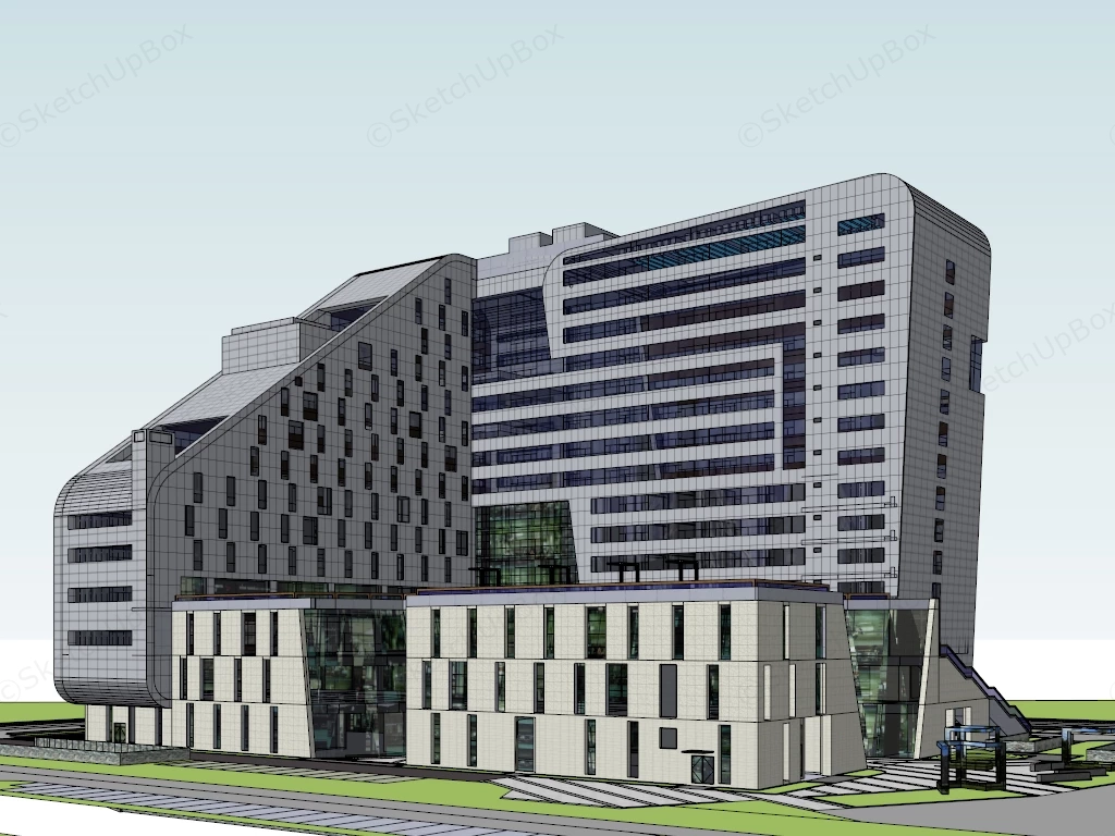 Shopping Mall & Commercial  Complex sketchup model preview - SketchupBox