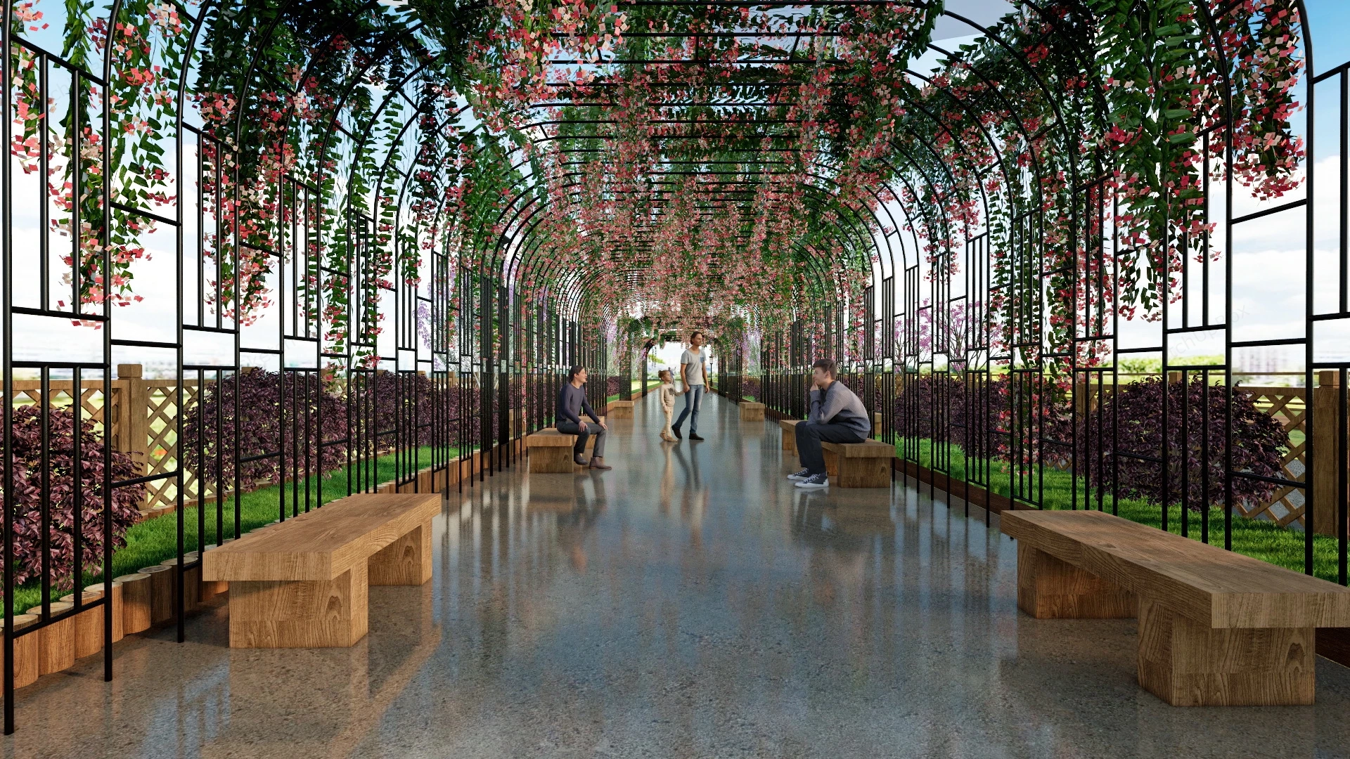 Flowering Vines Archway sketchup model preview - SketchupBox