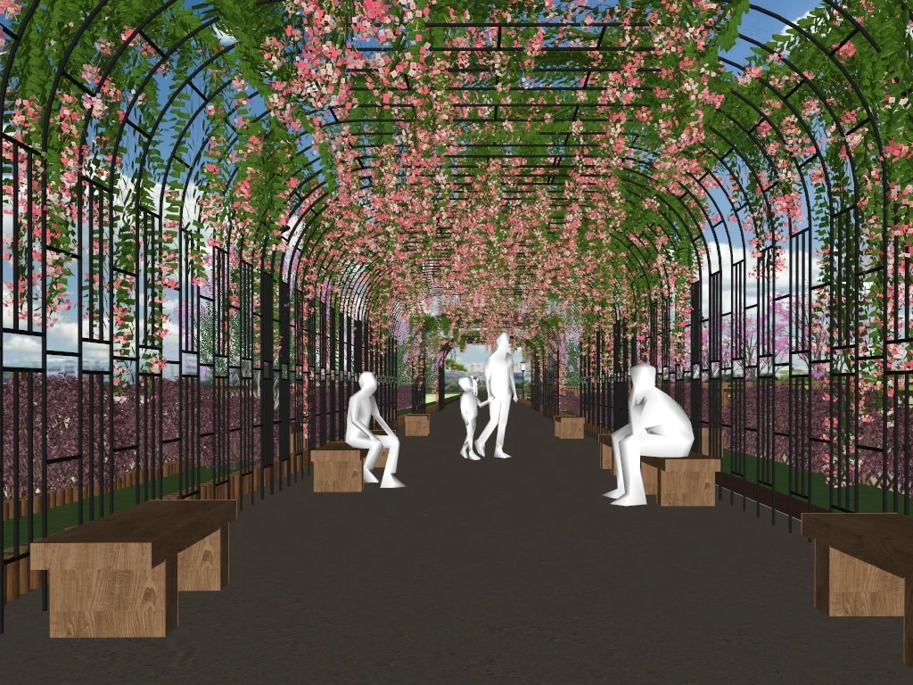 Flowering Vines Archway sketchup model preview - SketchupBox