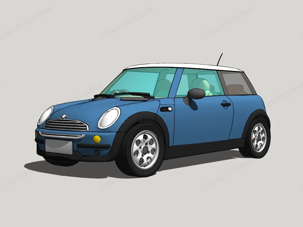 Mini Cooper Hatchback sketchup model preview - SketchupBox