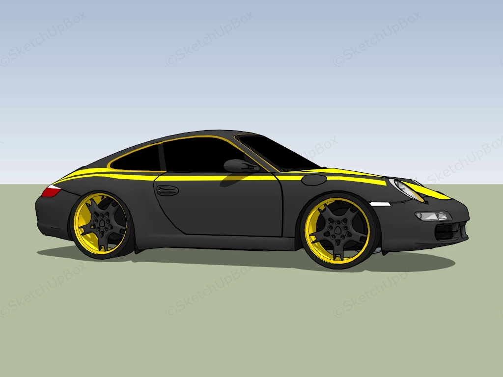 Porsche Carrera S sketchup model preview - SketchupBox