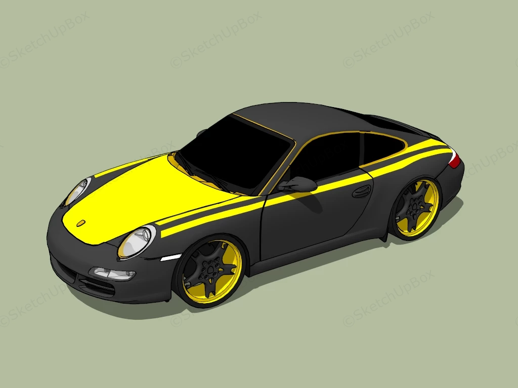 Porsche Carrera S sketchup model preview - SketchupBox