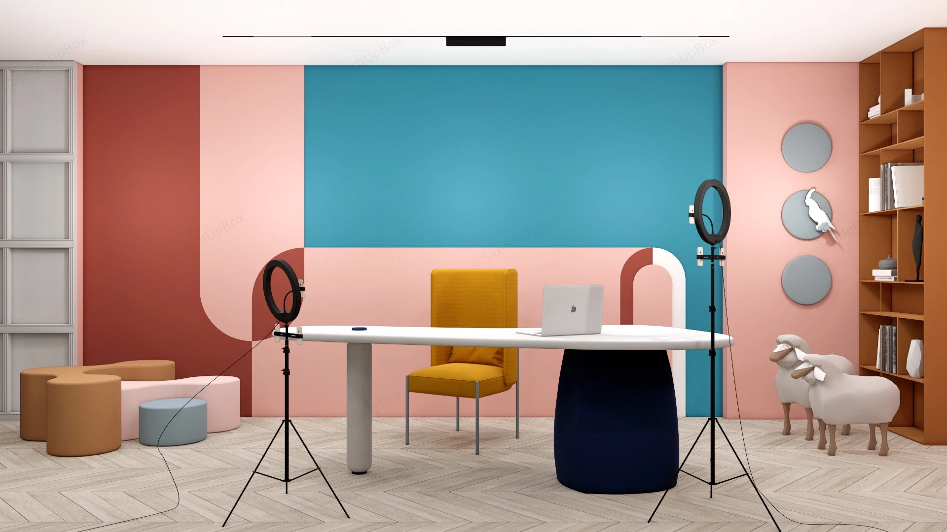 Colorful Live Stream Room Design sketchup model preview - SketchupBox