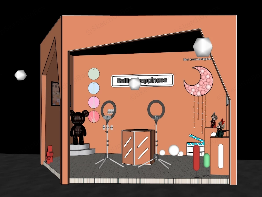 Live Streaming Studio Design sketchup model preview - SketchupBox