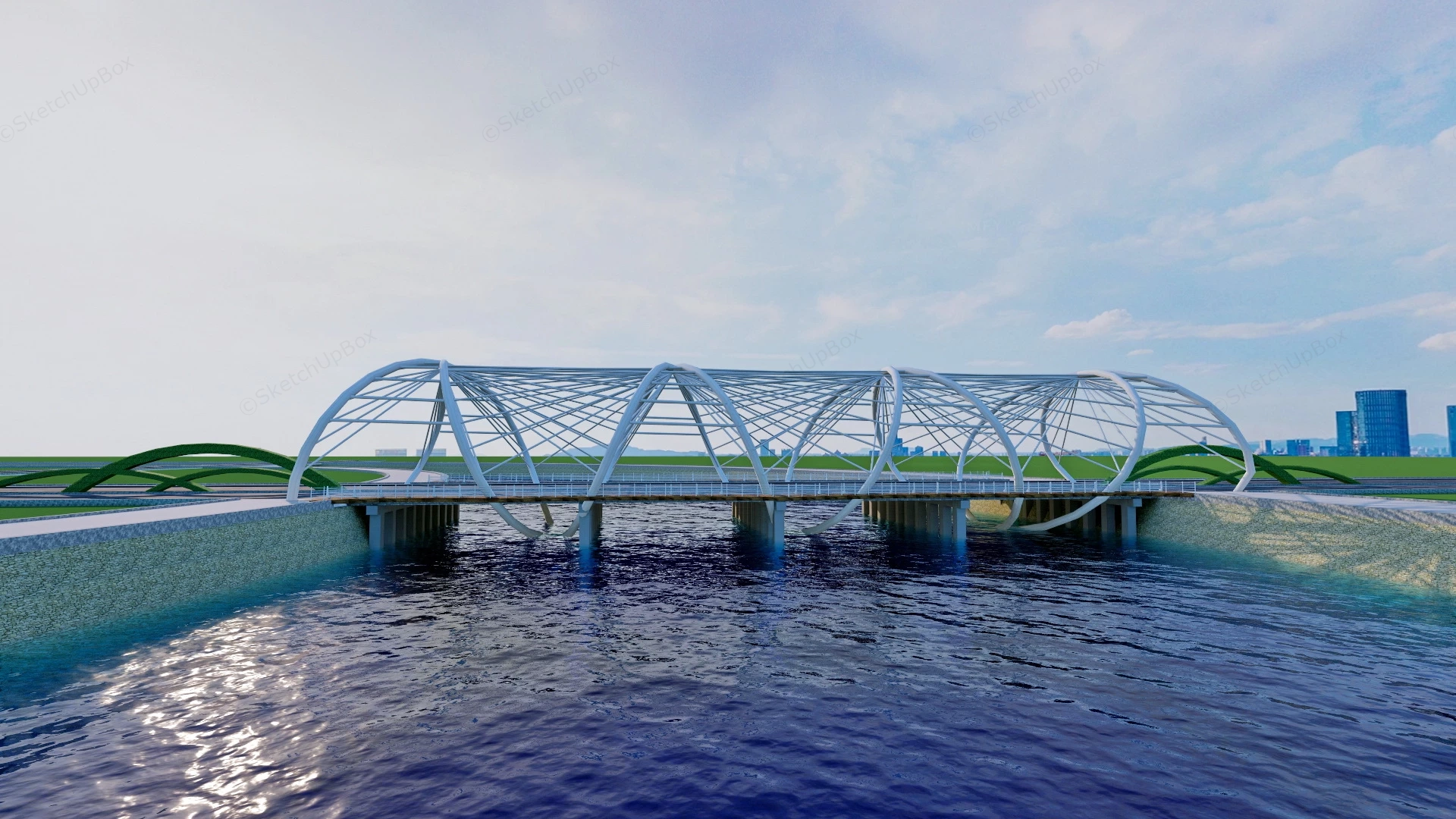 Truss Bridge sketchup model preview - SketchupBox