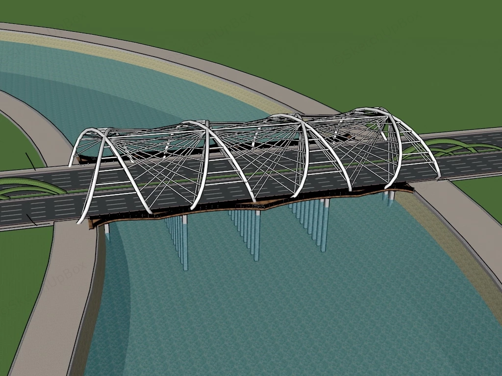 Truss Bridge sketchup model preview - SketchupBox