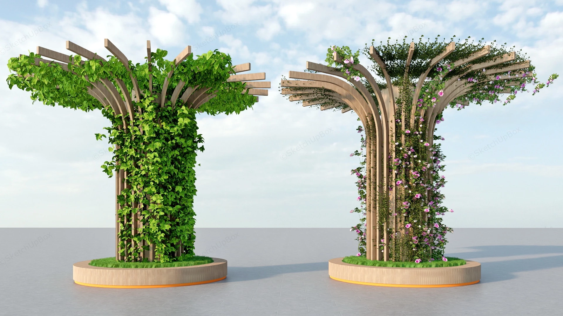 Urban Umbrella Pavilion Design sketchup model preview - SketchupBox