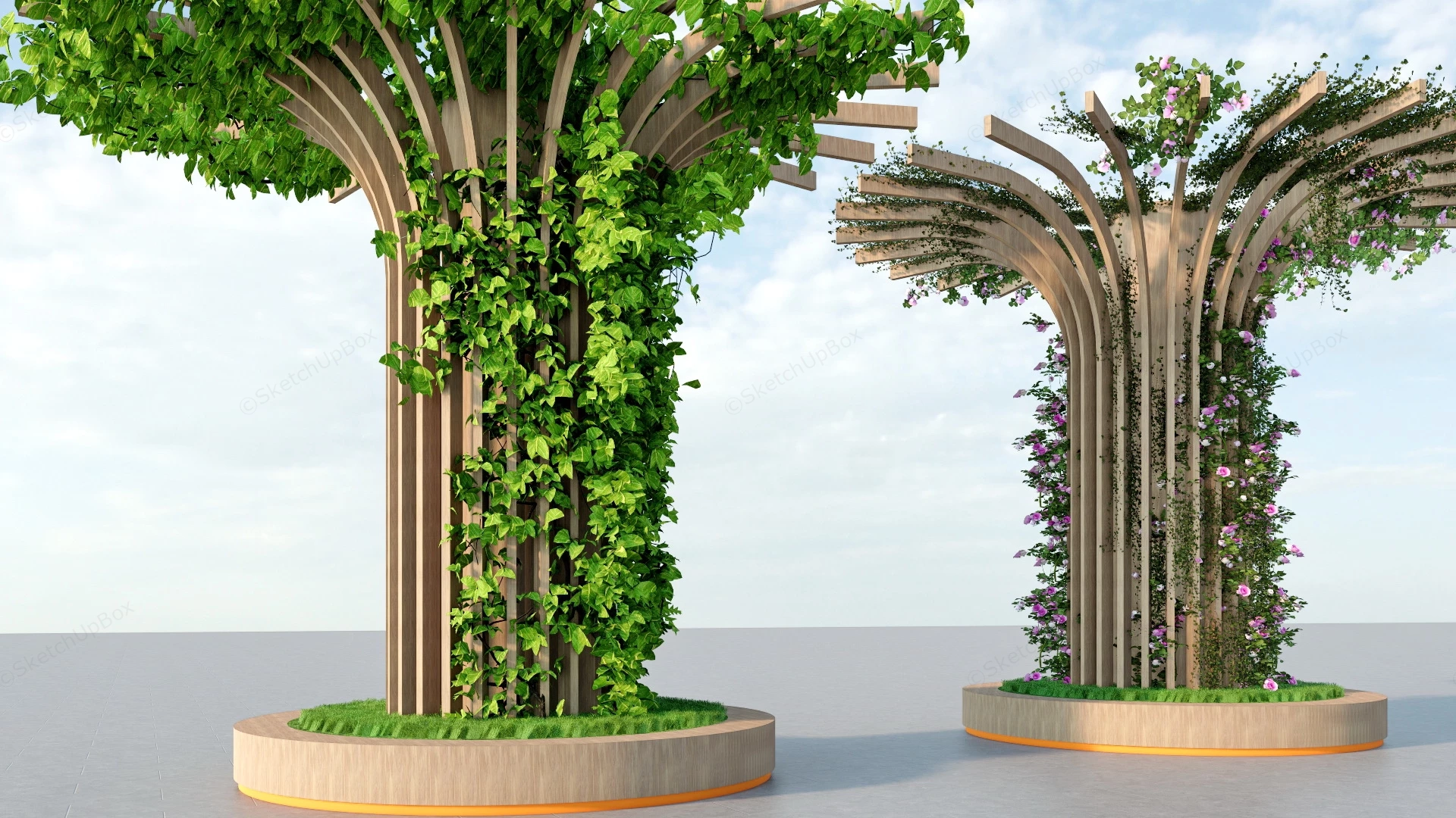 Urban Umbrella Pavilion Design sketchup model preview - SketchupBox