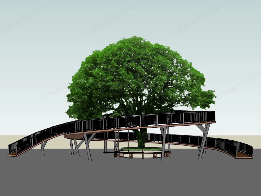 Spiral Plank Walkway sketchup model preview - SketchupBox