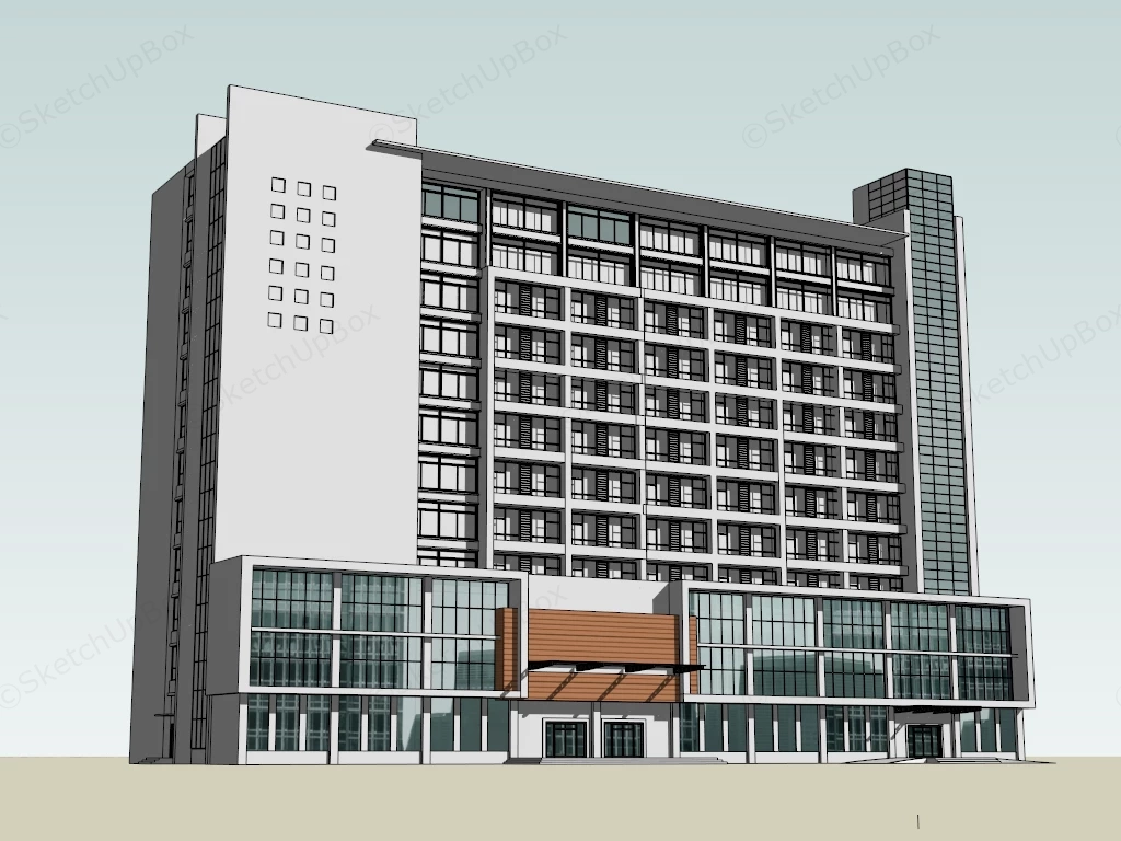 Hospital Ward Block sketchup model preview - SketchupBox