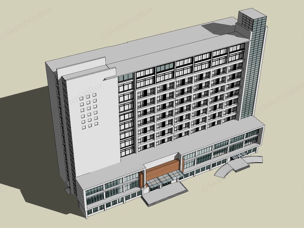 Hospital Ward Block sketchup model preview - SketchupBox