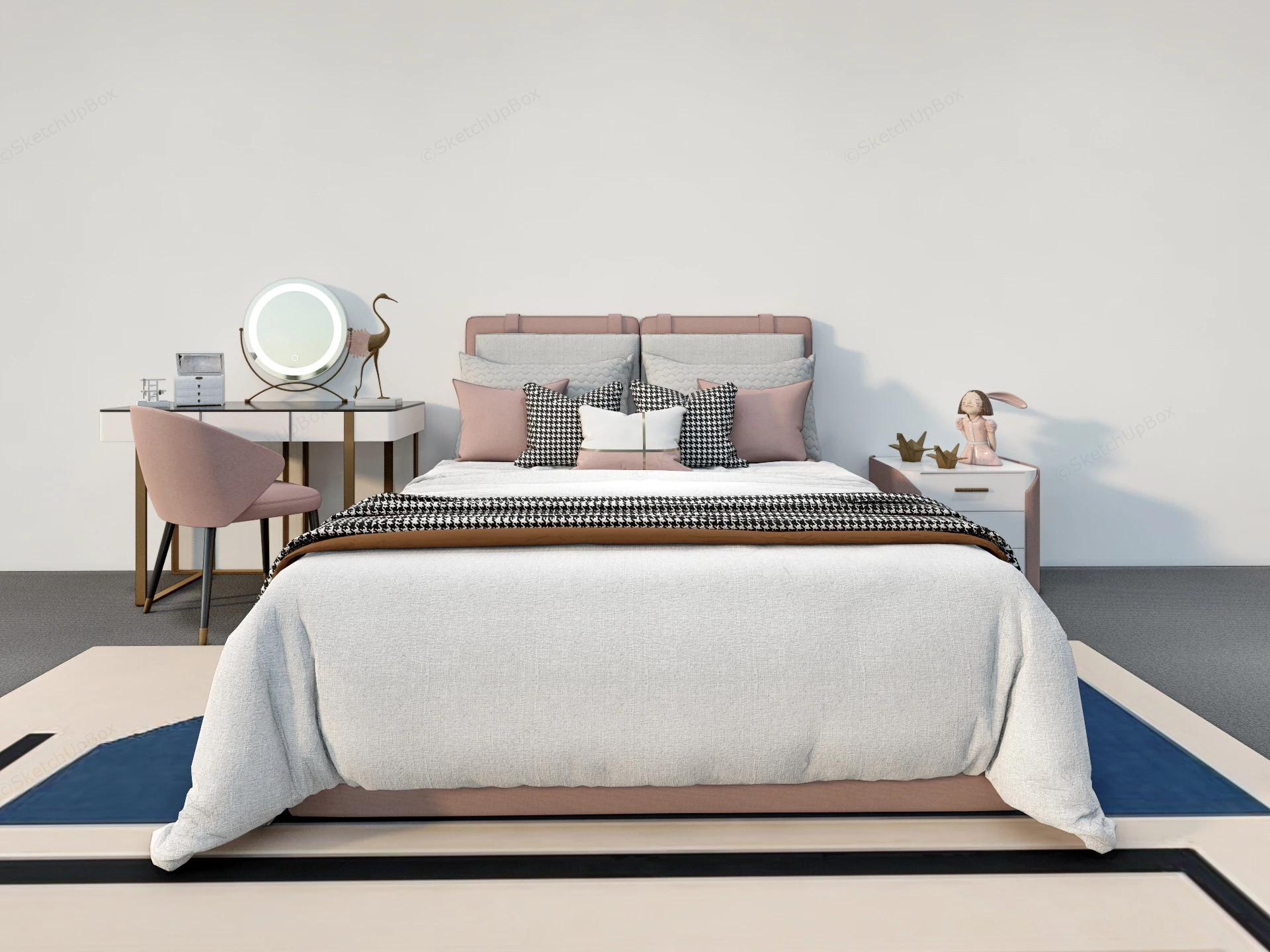 3 Piece Bedroom Set For Girls sketchup model preview - SketchupBox