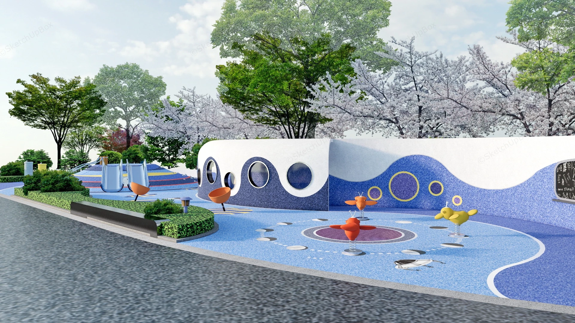 Toddler Playground Design sketchup model preview - SketchupBox