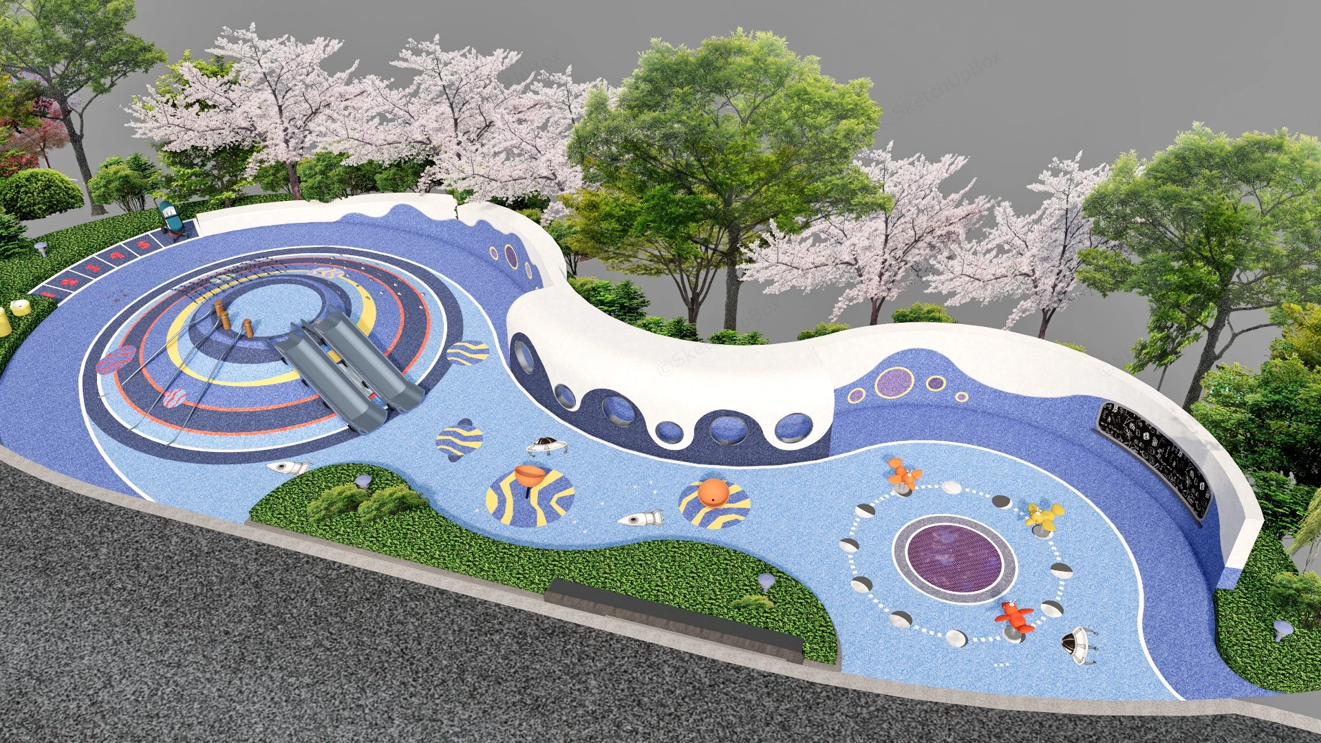 Toddler Playground Design sketchup model preview - SketchupBox