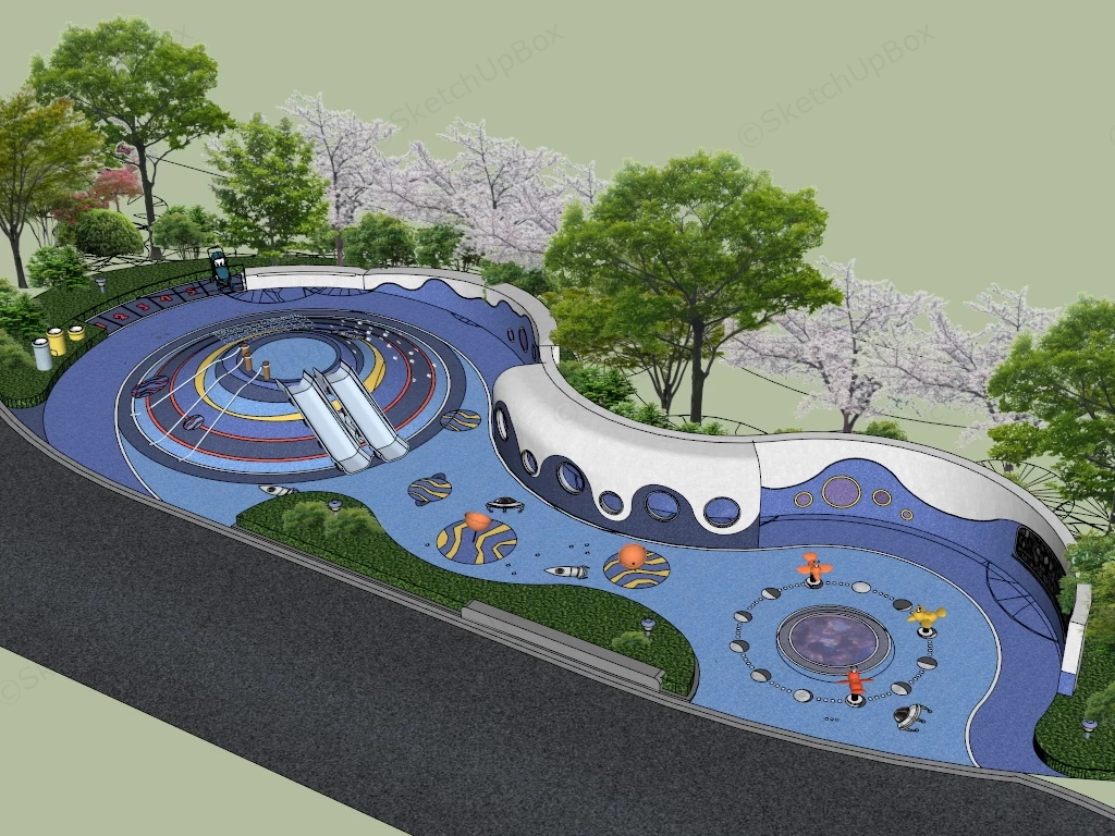 Toddler Playground Design sketchup model preview - SketchupBox