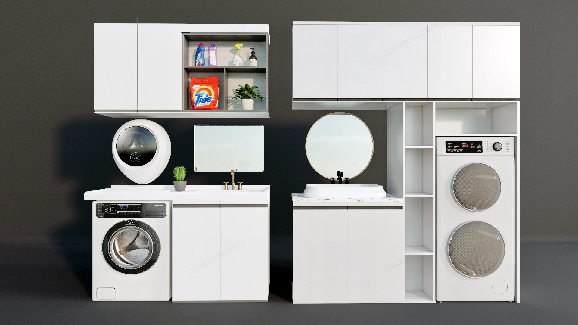 Laundry Room Cabinet Designs sketchup model preview - SketchupBox