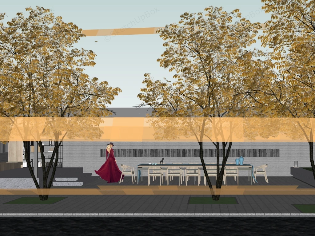 Artistic Patio Pavilion Landscaping Ideas sketchup model preview - SketchupBox