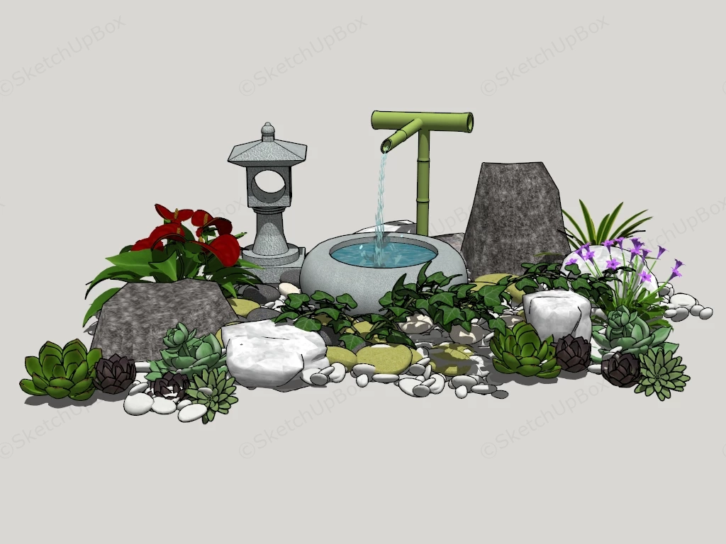 Zen Garden Ornaments sketchup model preview - SketchupBox