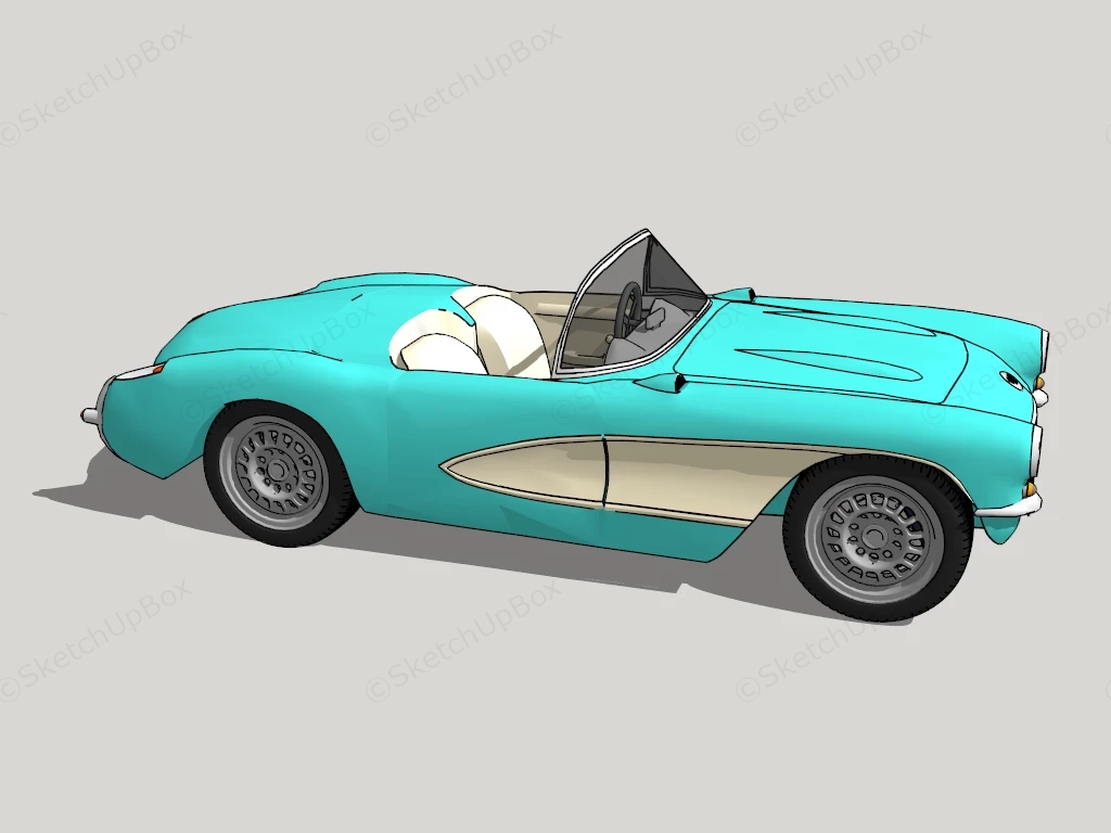 1957 Chevrolet Corvette C1 sketchup model preview - SketchupBox