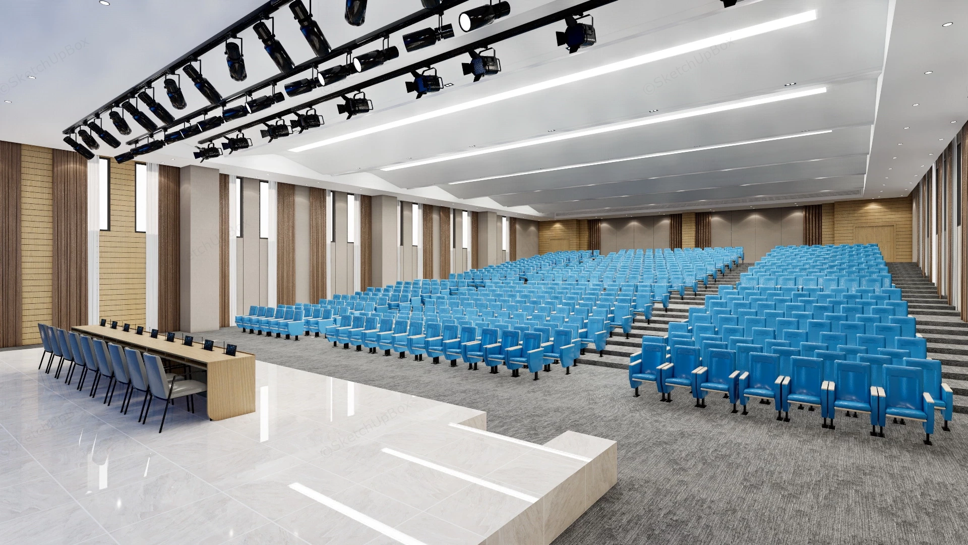 Conference Hall Auditorium Design sketchup model preview - SketchupBox