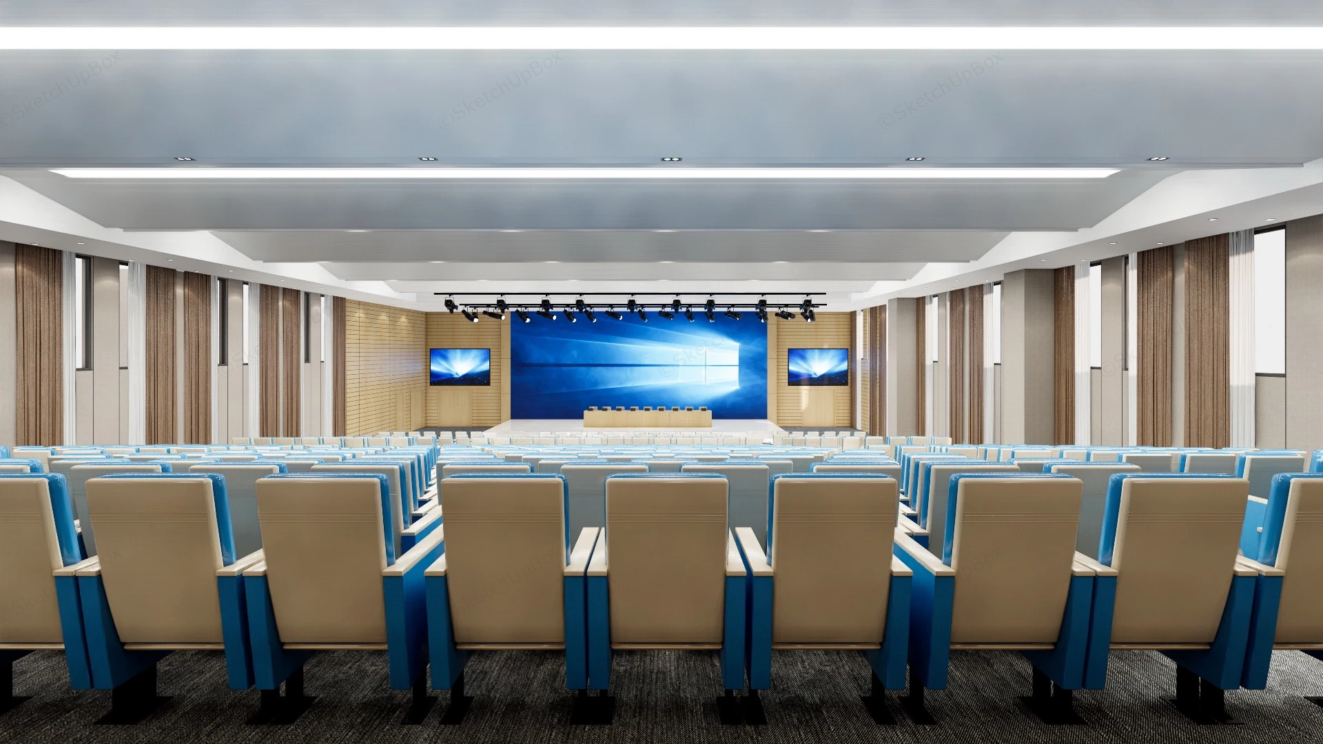 Conference Hall Auditorium Design sketchup model preview - SketchupBox