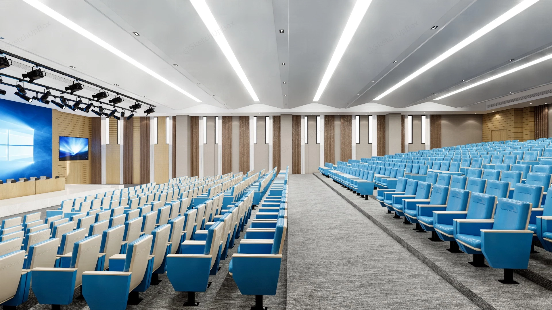 Conference Hall Auditorium Design sketchup model preview - SketchupBox