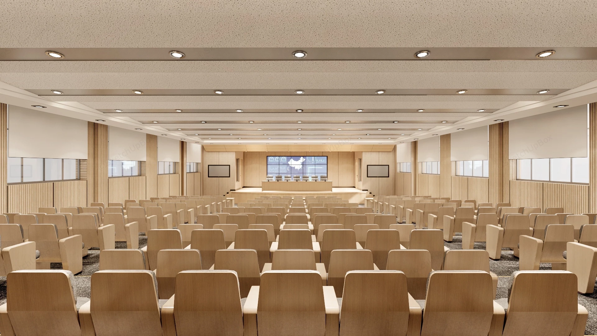 Modern Auditorium Interior Design sketchup model preview - SketchupBox