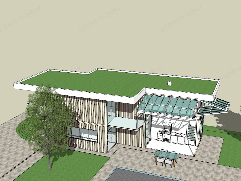 Modern Shipping Container Home sketchup model preview - SketchupBox