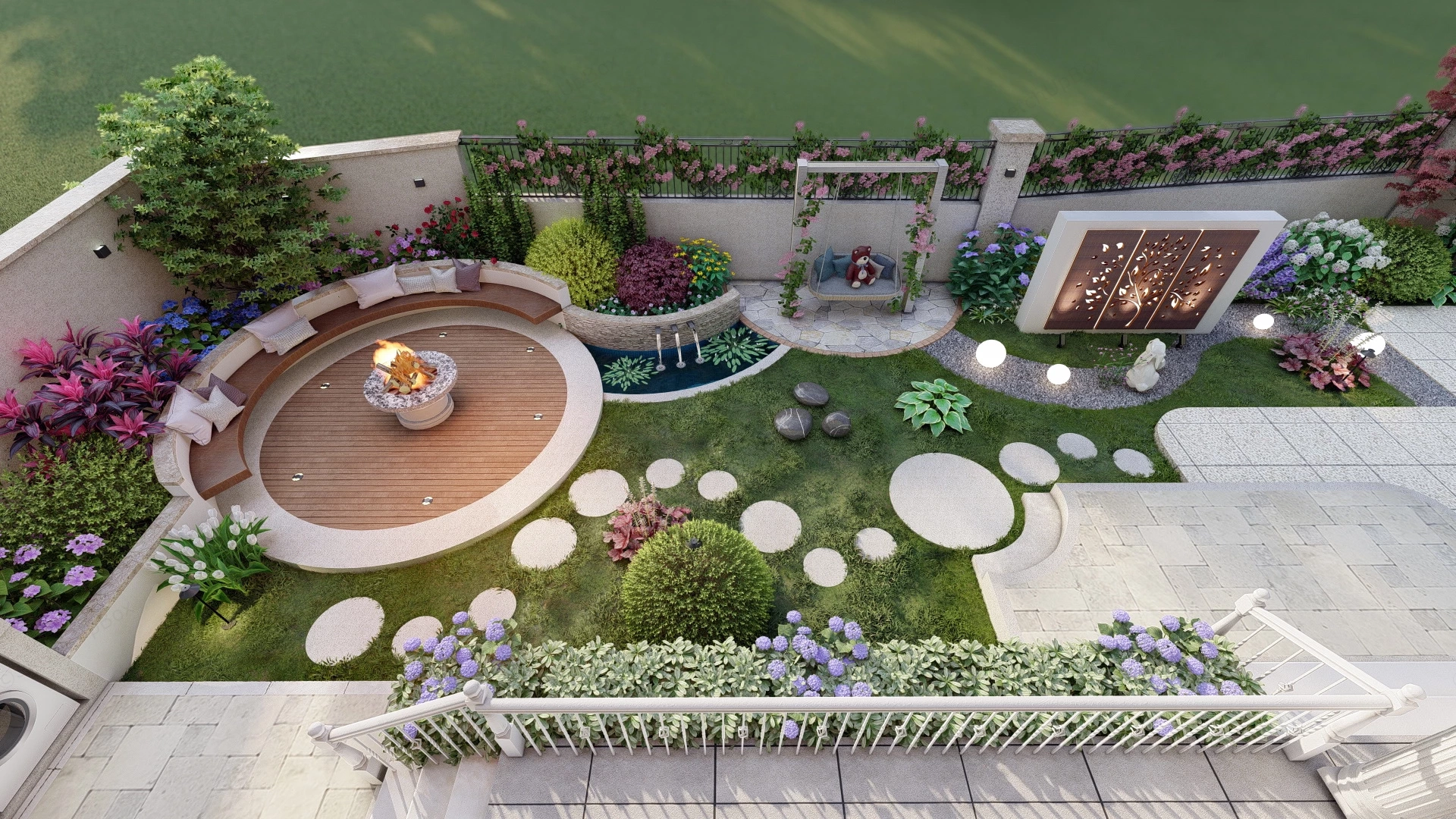 Backyard Landscaping Design sketchup model preview - SketchupBox