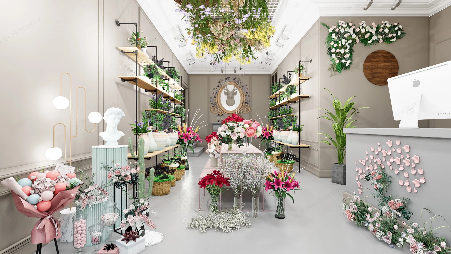 Flower Shop Interior Design sketchup model preview - SketchupBox