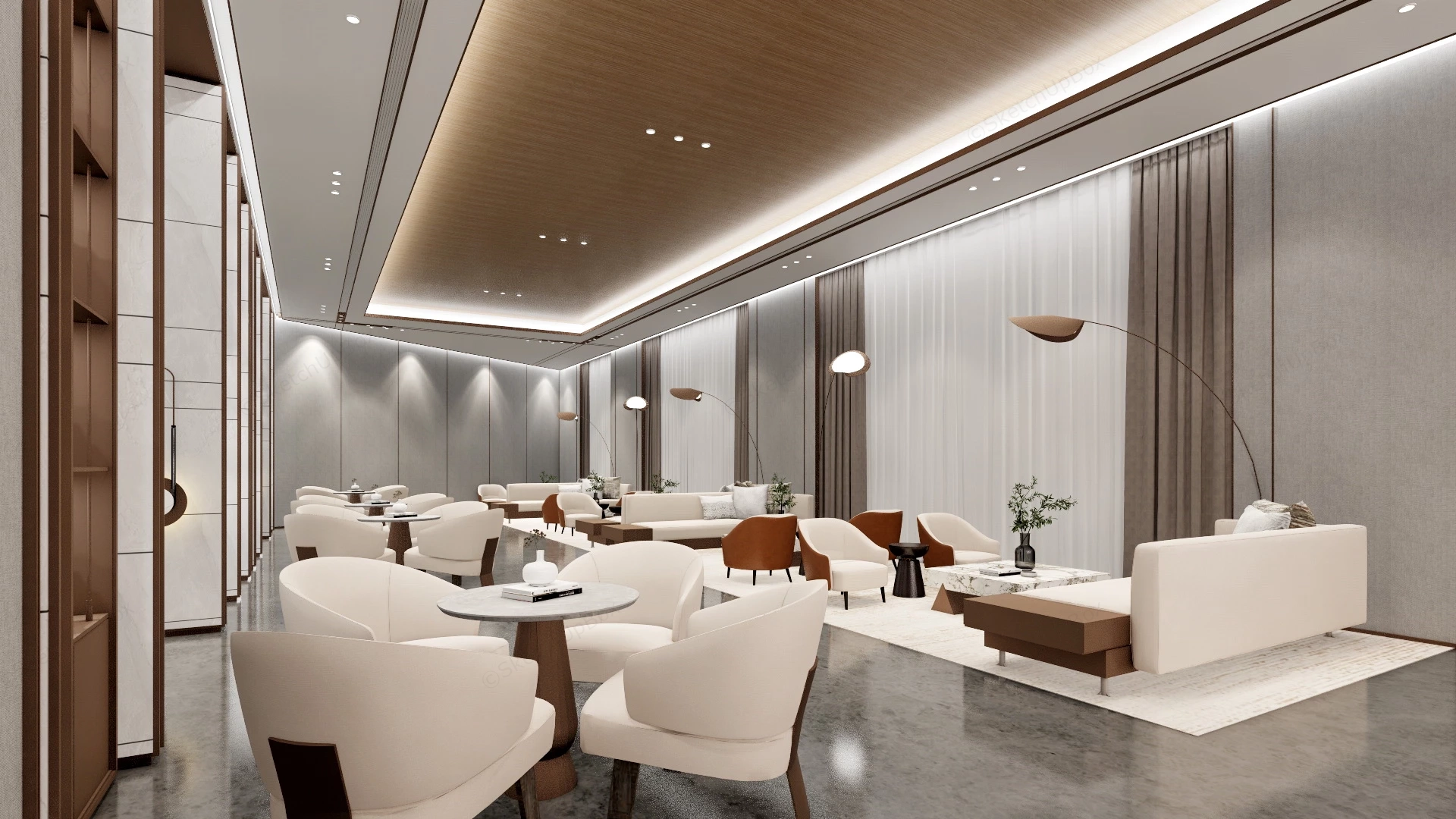 Boutique Hotel Lounge Area Design sketchup model preview - SketchupBox