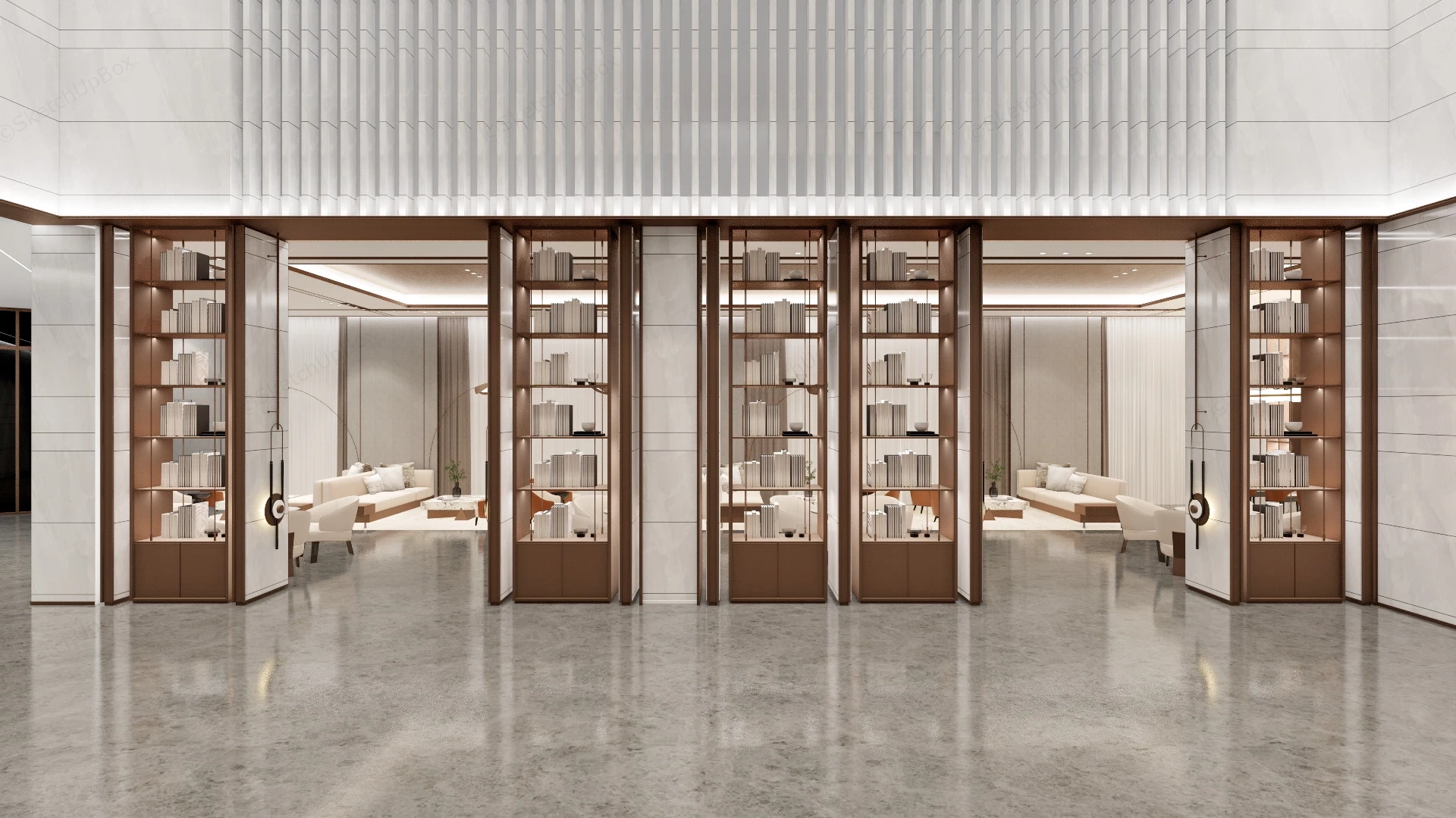 Boutique Hotel Lounge Area Design sketchup model preview - SketchupBox